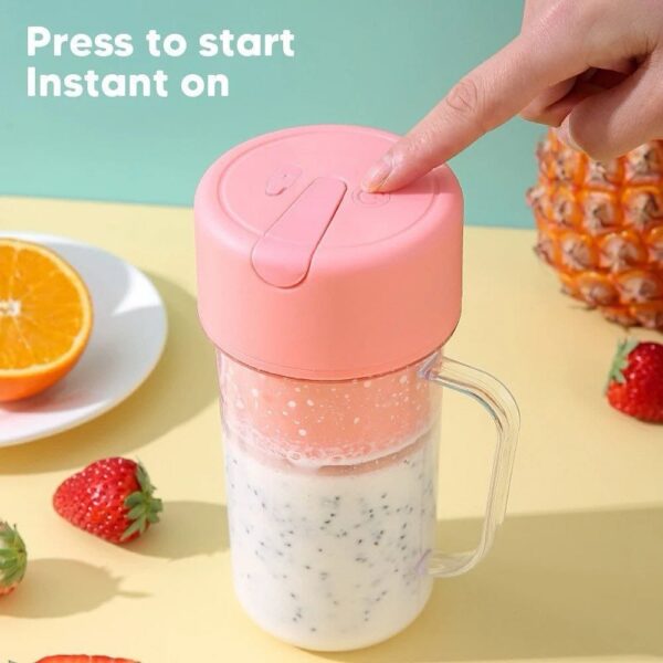 Electric 6 Blade Portable Juicer Blender Cup with Straw