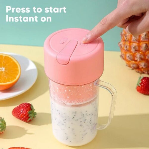 Electric 6 Blade Portable Juicer Blender Cup with Straw