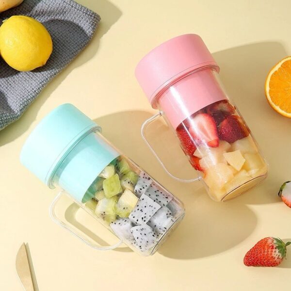 Electric 6 Blade Portable Juicer Blender Cup with Straw